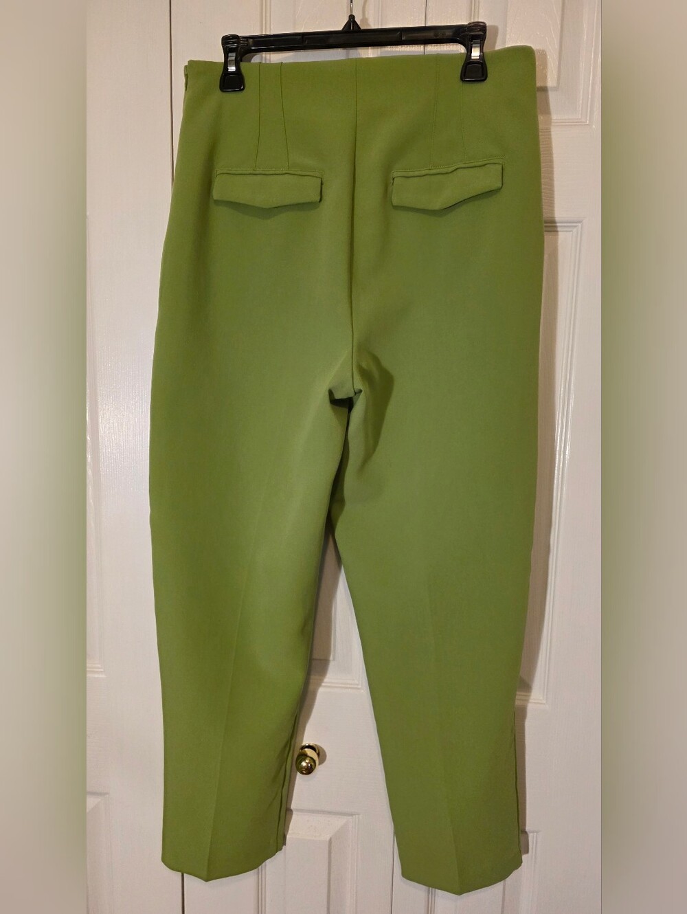 Dynamite Kendall Slim Leg High Rise Pant 10 In muted chartreuse green - Picture 6 of 9